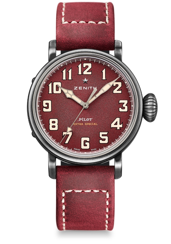 Zenith 11.1940.679/94.C814 : Pilot Type 20 Extra Special 40 Aged Stainless Steel / Burgundy