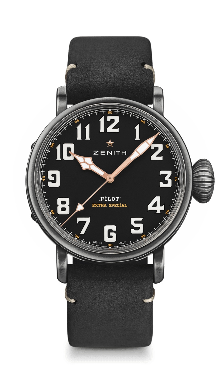 Zenith 11.2432.679/21.C900 : Pilot Type 20 Ton Up Aged Steel / Black / Strap