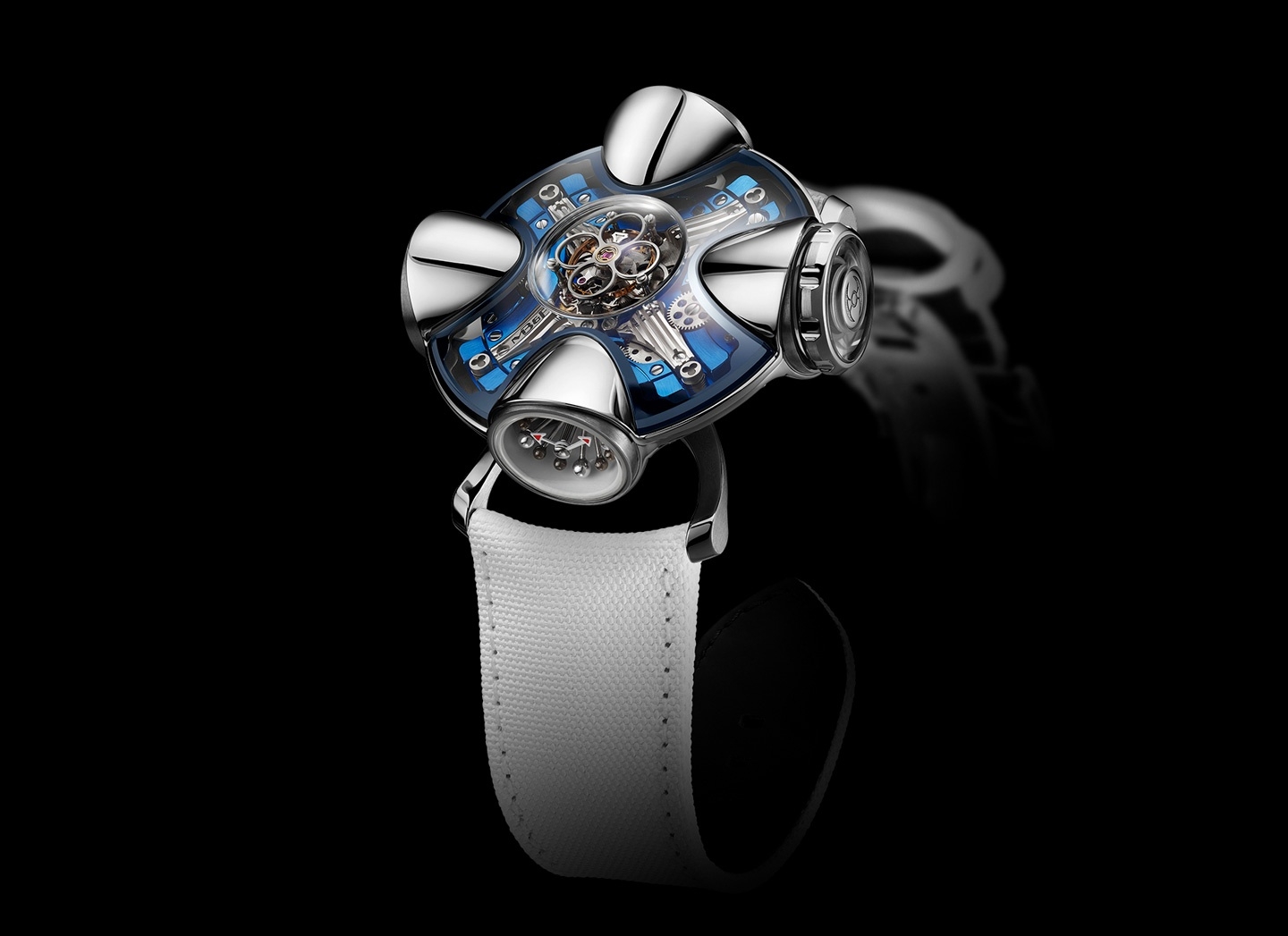 MB&F 11.TL.BL-C : Horological Machine N°11 HM11 Architect Titanium / Blue