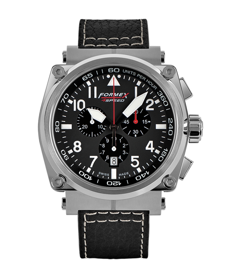 Formex 1100.1.3020.213 : Pilot Quartz Chronograph Black / Calf
