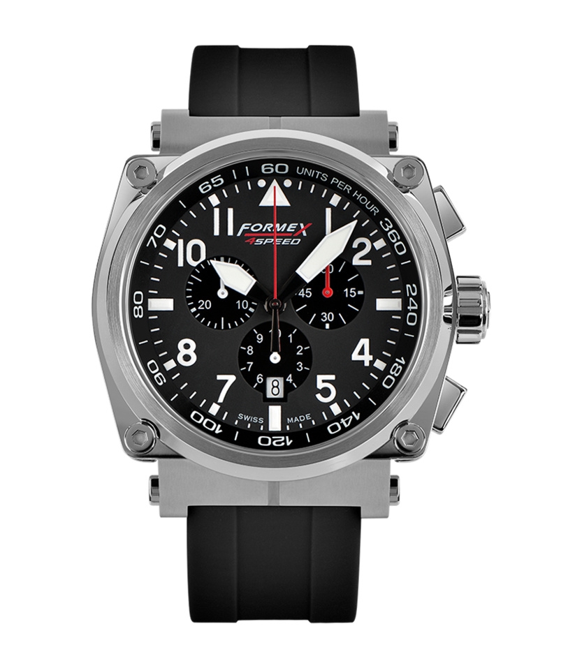 Formex 1100.1.3020.910 : Pilot Quartz Chronograph Black / Rubber