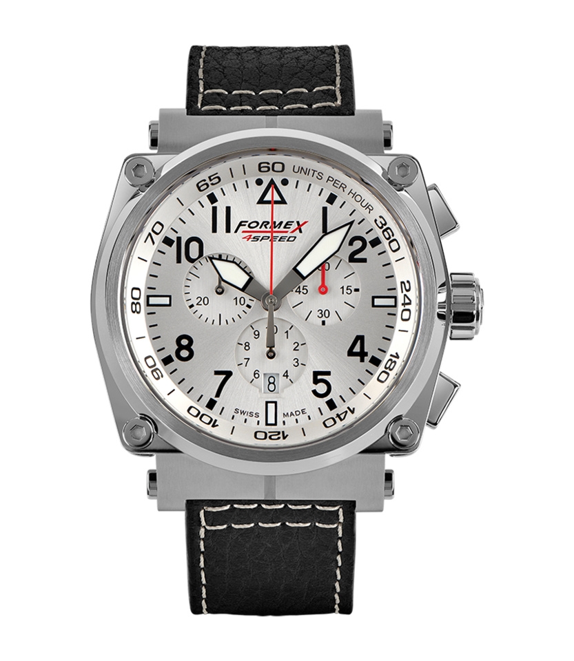 Formex 1100.1.3040.213 : Pilot Quartz Chronograph Silver / Calf