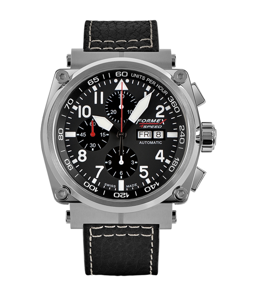Formex 1100.1.8020.213 : Pilot Automatic Chronograph Black / Calf