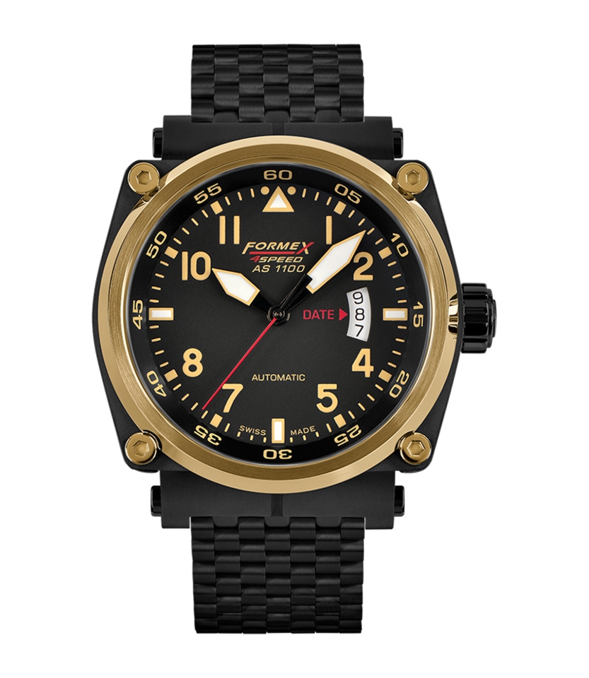 Formex 1100.6.7022.110 : Pilot Automatic Gold / Black / Bracelet