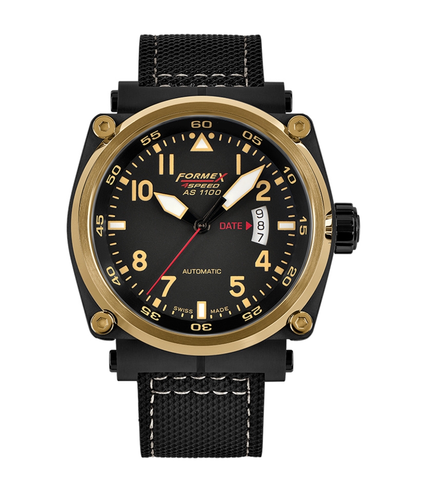 Formex 1100.6.7022.213 : Pilot Automatic Gold / Black / Calf