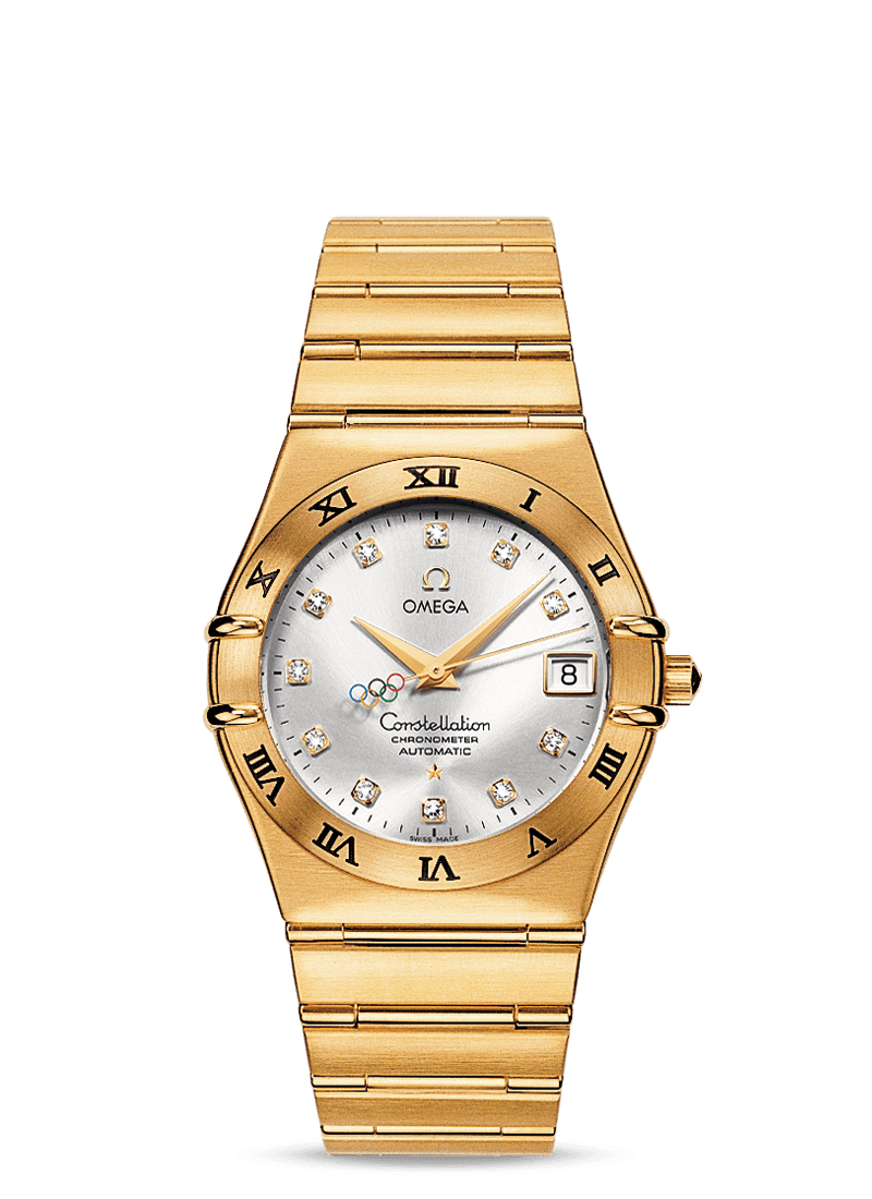 Omega 111.50.36.10.52.001 : Constellation Co-Axial 35.5 Yellow Gold / Silver / Olympic Beijing 2008