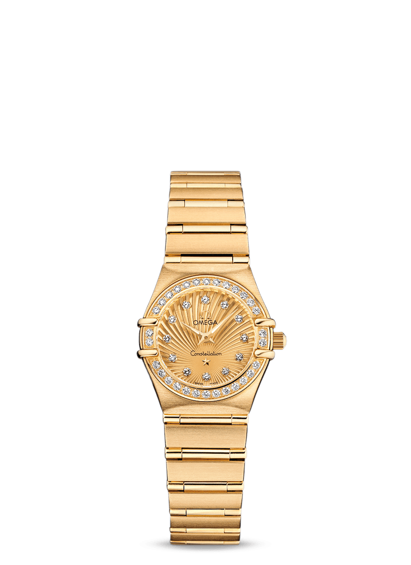 Omega 111.55.23.60.58.001 : Constellation Quartz 22.5 Yellow Gold / Diamond / Champagne Supernova / 160 Years