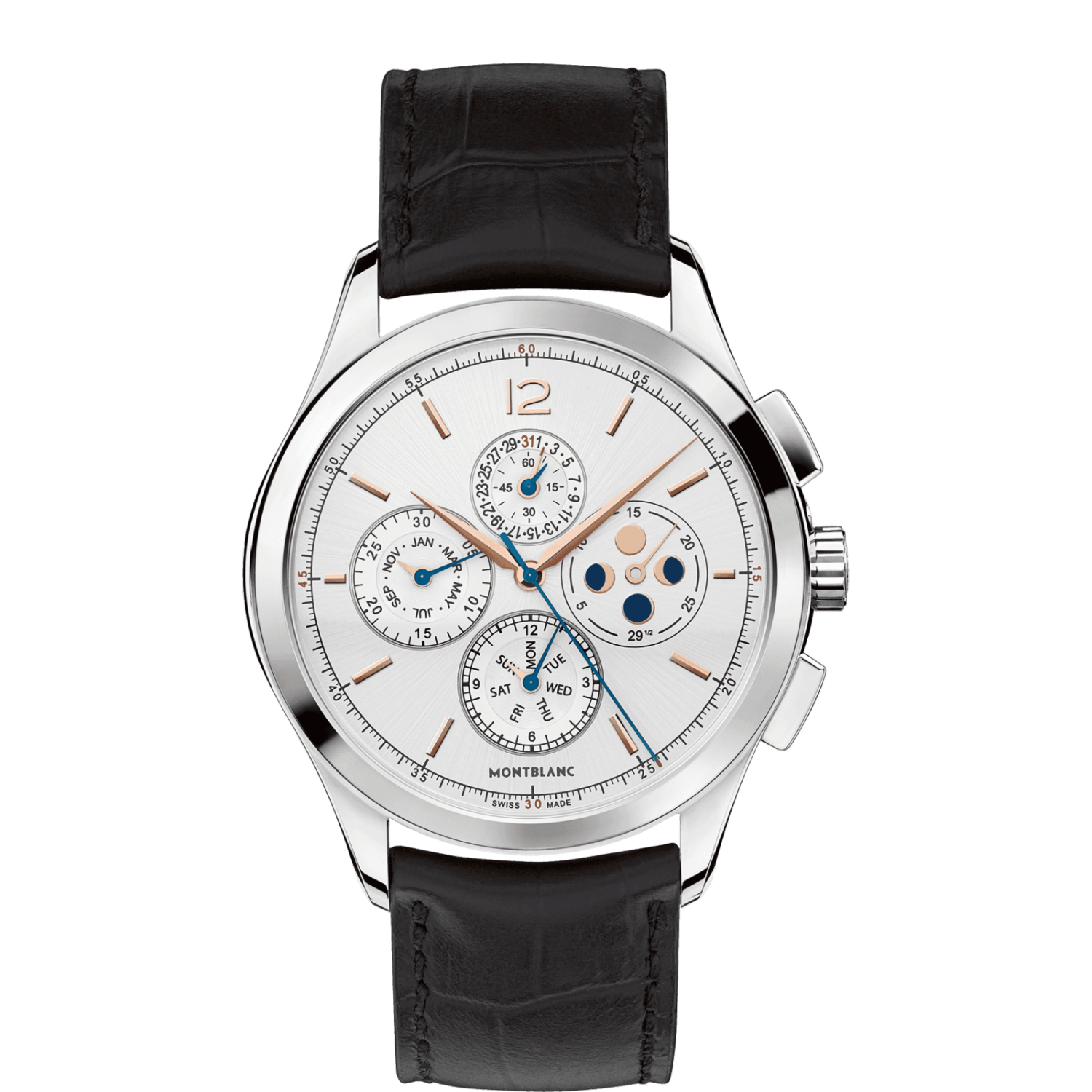 Montblanc 114875 : Heritage Chronometrie Chronograph Annual Calendar Stainless Steel / Silver / Alligator