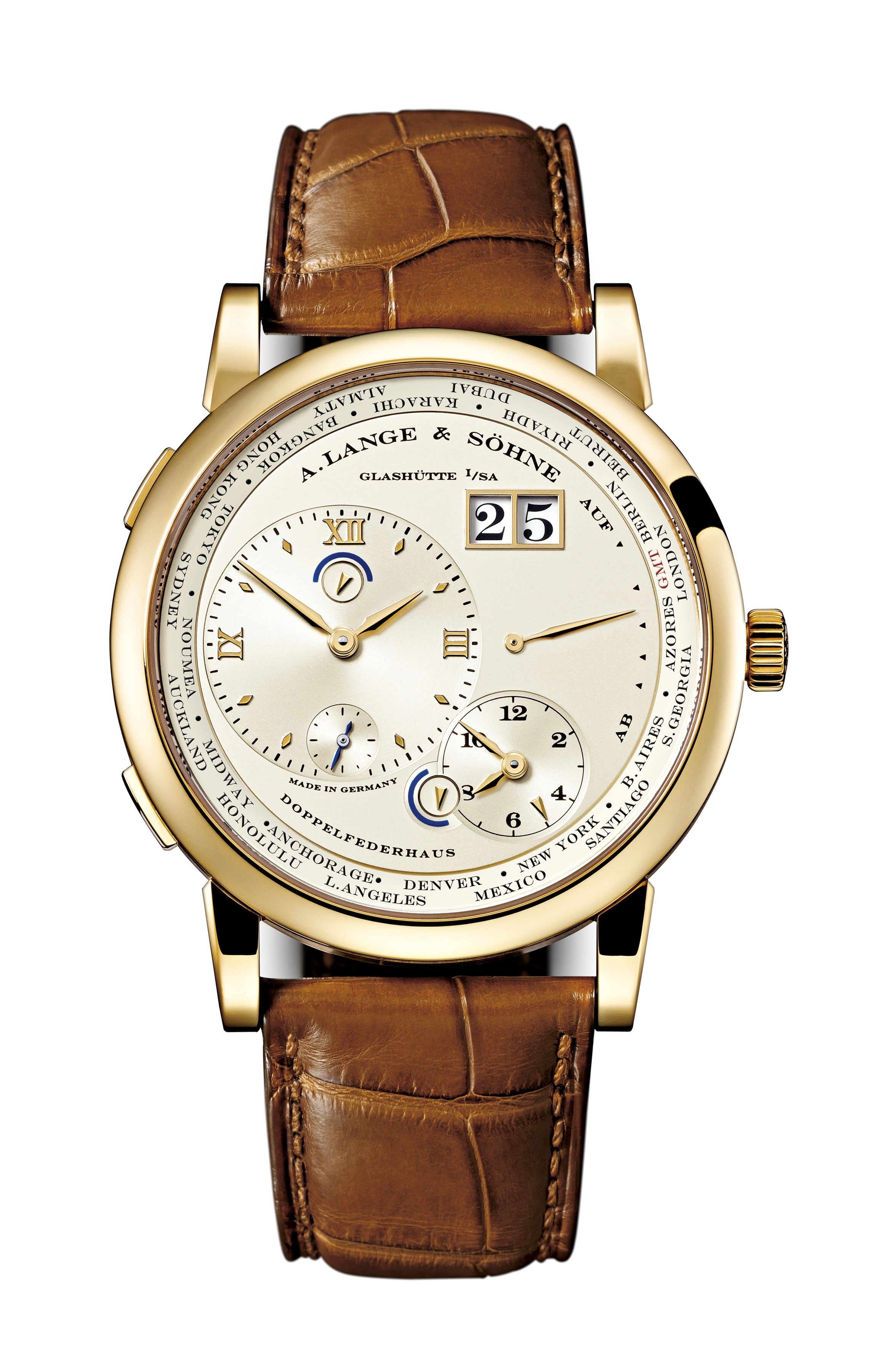 A. Lange & Söhne 116.021 : Lange 1 Timezone Yellow Gold