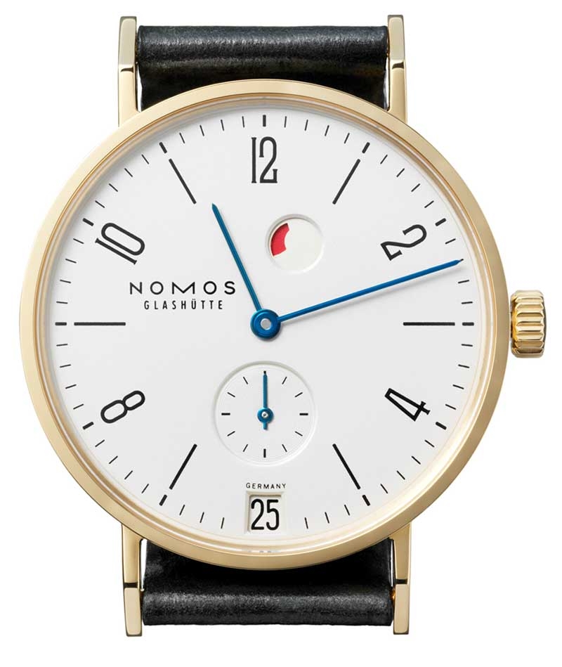 Nomos Glashütte 116 : Tangente Gold Gangreserve Datum