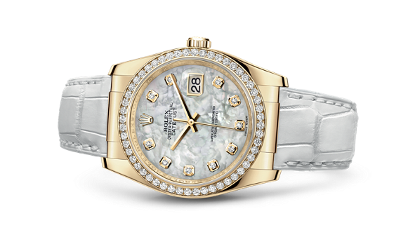 Rolex 116188-0091 : Datejust 36 Yellow Gold Diamond Strap Mother of Peaerl