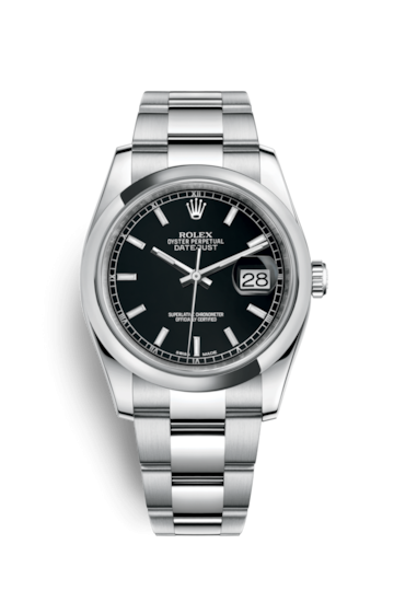 Rolex 116200-0059 : Datejust 36 Stainless Steel Domed / Oyster / Black