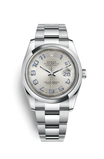 Rolex 116200-0074 : Datejust 36 Stainless Steel Domed / Oyster / Silver Arabic