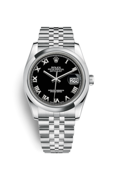 Rolex 116200-0094 : Datejust 36 Stainless Steel Domed / Jubilee / Black Roman