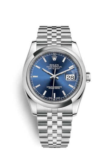 Rolex 116200-0101 : Datejust 36 Stainless Steel Domed / Jubilee / Blue