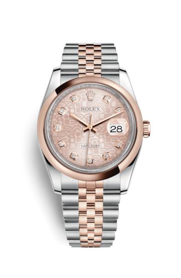 Rolex 116201-0062 : Datejust 36 Rolesor Everose Domed / Oyster / Pink Computer