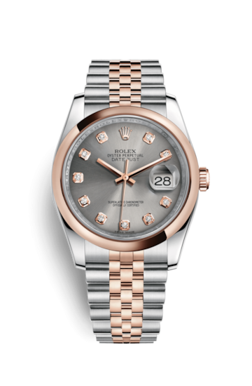 Rolex 116201-0065 : Datejust 36 Rolesor Everose Domed / Jubilee / Steel Diamond
