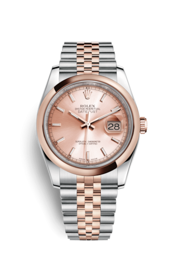Rolex 116201-0097 : Datejust 36 Rolesor Everose Domed / Jubilee / Pink