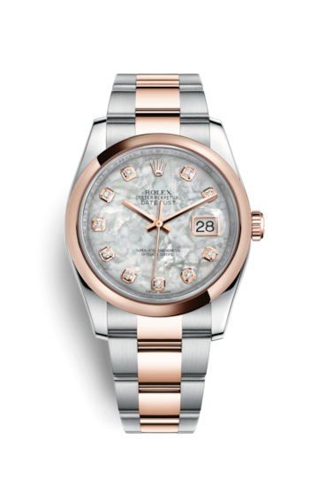 Rolex 116201-0102 : Datejust 36 Rolesor Everose Domed / Oyster / MOP