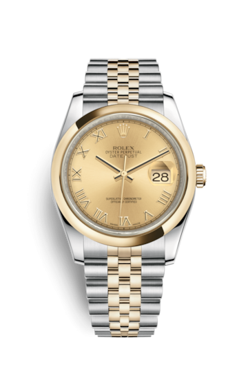 Rolex 116203-0141 : Datejust 36 Rolesor Yellow Domed / Jubilee / Champagne Roman