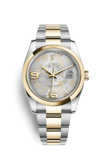 Rolex 116203-0146 : Datejust 36 Rolesor Yellow Domed / Oyster / Silver Floral
