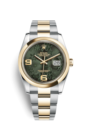 Rolex 116203-0147 : Datejust 36 Rolesor Yellow Domed / Oyster / Green Floral