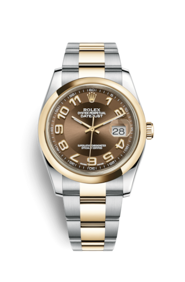 Rolex 116203-0152 : Datejust 36 Rolesor Yellow Domed / Oyster / Bronze Arabic