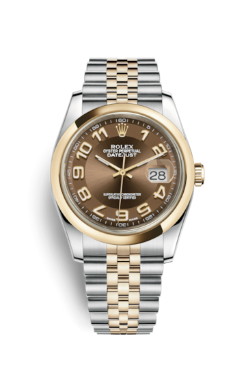 Rolex 116203-0159 : Datejust 36 Rolesor Yellow Domed / Jubilee / Bronze Arabic
