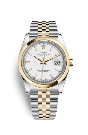 Rolex 116203-0165 : Datejust 36 Rolesor Yellow Domed / Jubilee / White