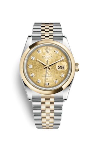 Rolex 116203-0173 : Datejust 36 Rolesor Yellow Domed / Jubilee / Champagne Computer