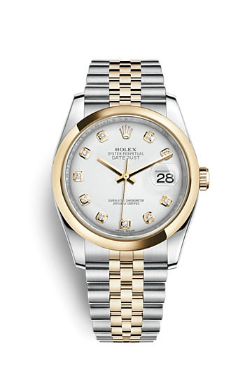 Rolex 116203-0175 : Datejust 36 Rolesor Yellow Domed / Jubilee / White Diamond