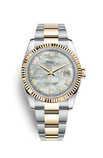Rolex 116233-0176 : Datejust 36 Rolesor Yellow Fluted / Oyster / MOP Roman