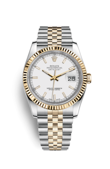 Rolex 116233-0200 : Datejust 36 Rolesor Yellow Fluted / Jubilee / White