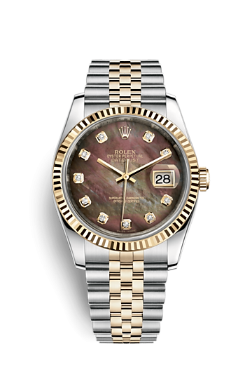 Rolex 116233-0212 : Datejust 36 Rolesor Yellow Fluted / Jubilee / Black MOP