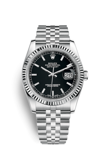 Rolex 116234-0085 : Datejust 36 Stainless Steel Fluted / Jubilee / Black