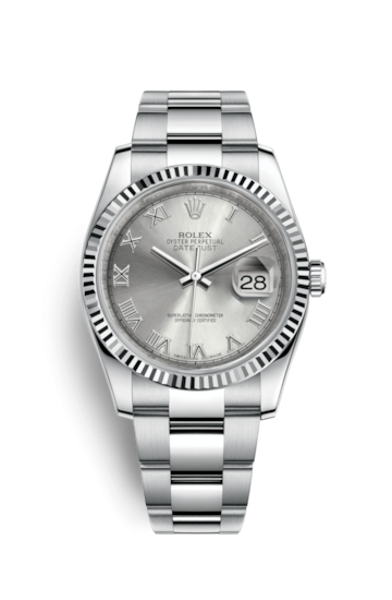 Rolex 116234-0092 : Datejust 36 Stainless Steel Fluted / Oyster / Rhodium Roman