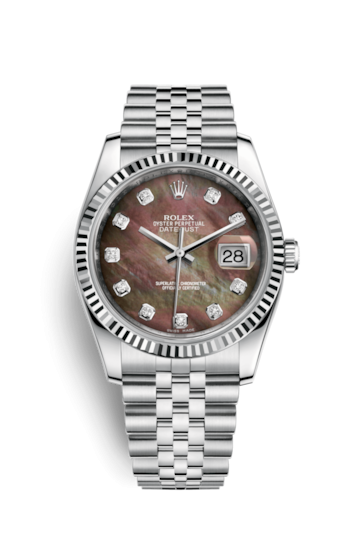 Rolex 116234-0105 : Datejust 36 Stainless Steel Fluted / Jubilee / Brown MOP