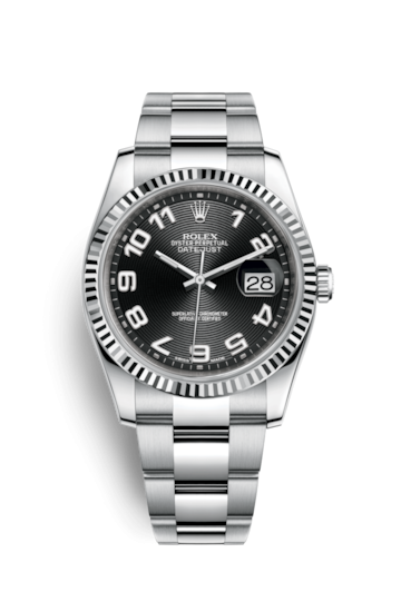 Rolex 116234-0147 : Datejust 36 Stainless Steel Fluted / Oyster / Black Arabic