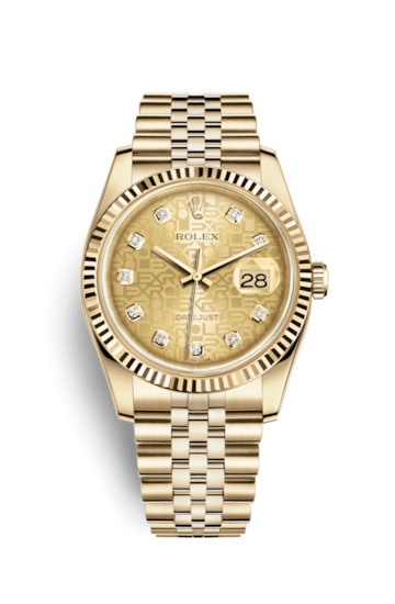 Rolex 116238-0058 : Datejust 36 Yellow Gold Fluted / Jubilee / Champagne Computer