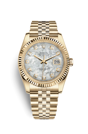 Rolex 116238-0062 : Datejust 36 Yellow Gold Fluted / Jubilee / MOP