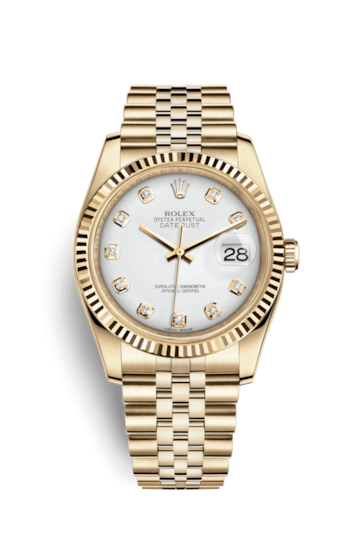 Rolex 116238-0068 : Datejust 36 Yellow Gold Fluted / Jubilee / White Diamonds