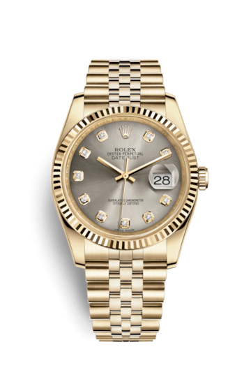 Rolex 116238-0079 : Datejust 36 Yellow Gold Fluted / Jubilee / Rhodium Diamonds