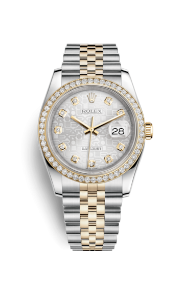 Rolex 116243-0002 : Datejust 36 Rolesor Yellow Diamond / Jubilee / Silver Computer
