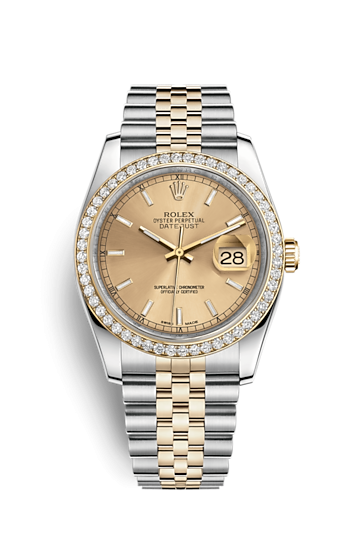 Rolex 116243-0003 : Datejust 36 Rolesor Yellow Diamond / Jubilee / Champagne