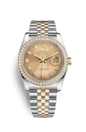 Rolex 116243-0005 : Datejust 36 Rolesor Yellow Diamond / Jubilee / Champagne Diamond
