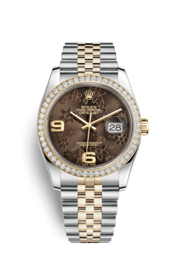 Rolex 116243-0010 : Datejust 36 Rolesor Yellow Diamond / Jubilee / Bronze Floral