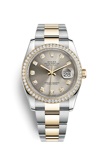 Rolex 116243-0013 : Datejust 36 Rolesor Yellow Diamond / Oyster / Steel Diamond