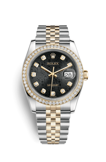 Rolex 116243-0015 : Datejust 36 Rolesor Yellow Diamond / Jubilee / Black Computer