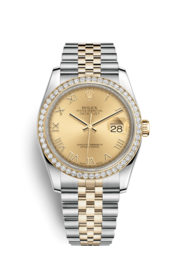 Rolex 116243-0019 : Datejust 36 Rolesor Yellow Diamond / Jubilee / Champagne Roman