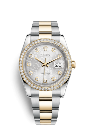 Rolex 116243-0035 : Datejust 36 Rolesor Yellow Diamond / Oyster / Silver Computer